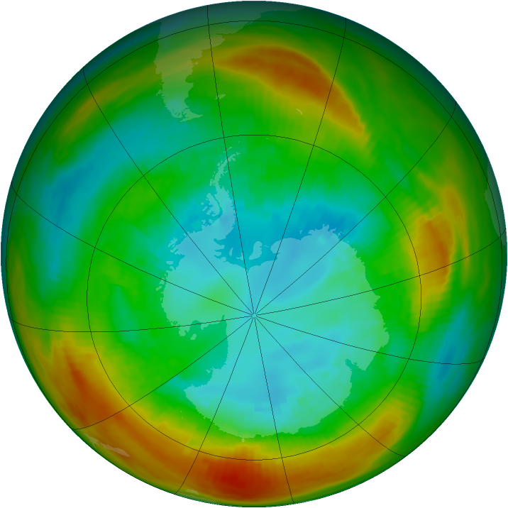 Antarctic ozone map for 26 August 1981